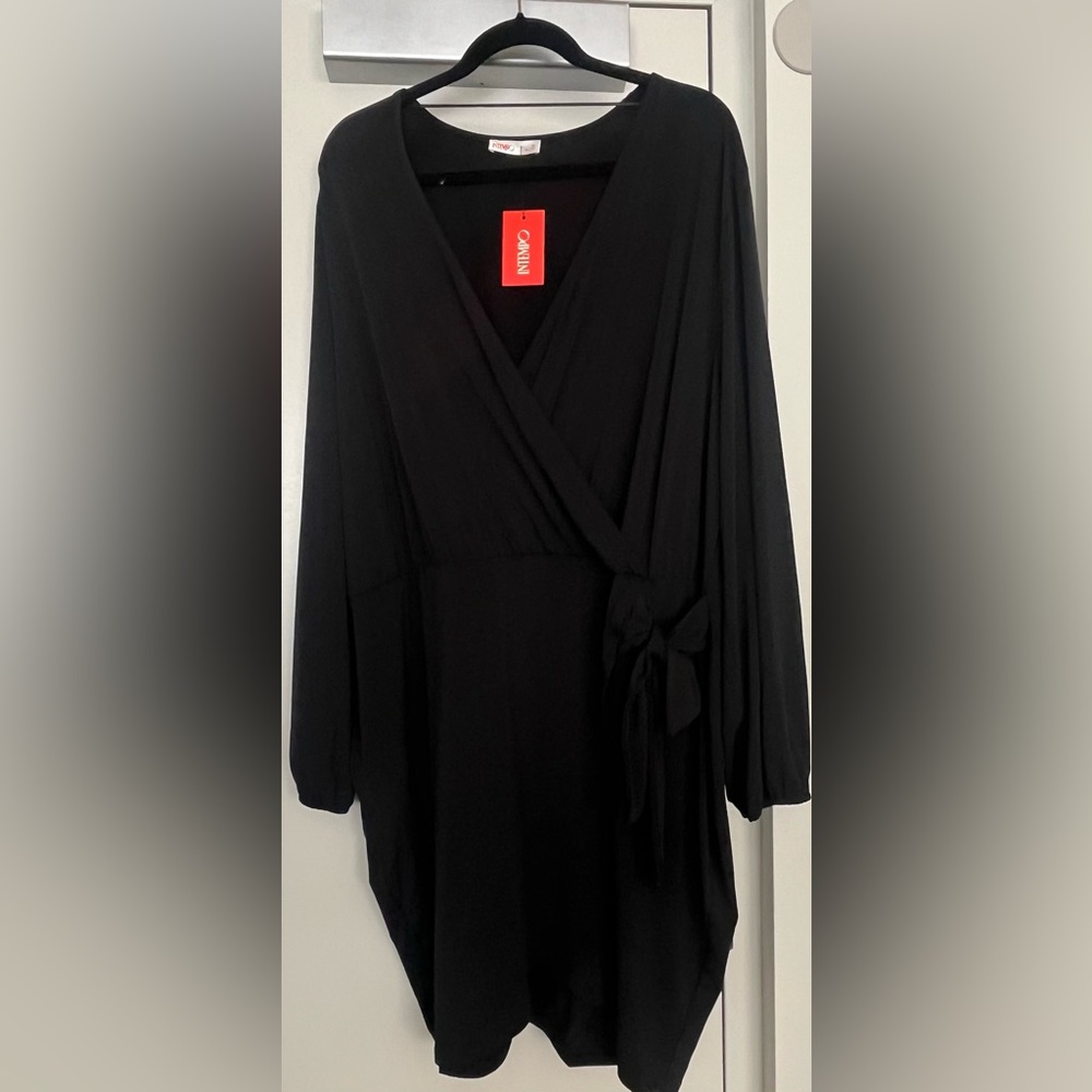 Plus Size INTEMPO Wrap Mini Dress with Tie - Picture 3 of 8